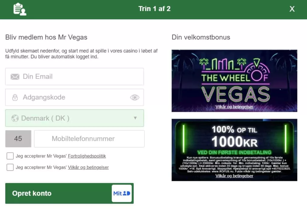 Mr Vegas Casino login